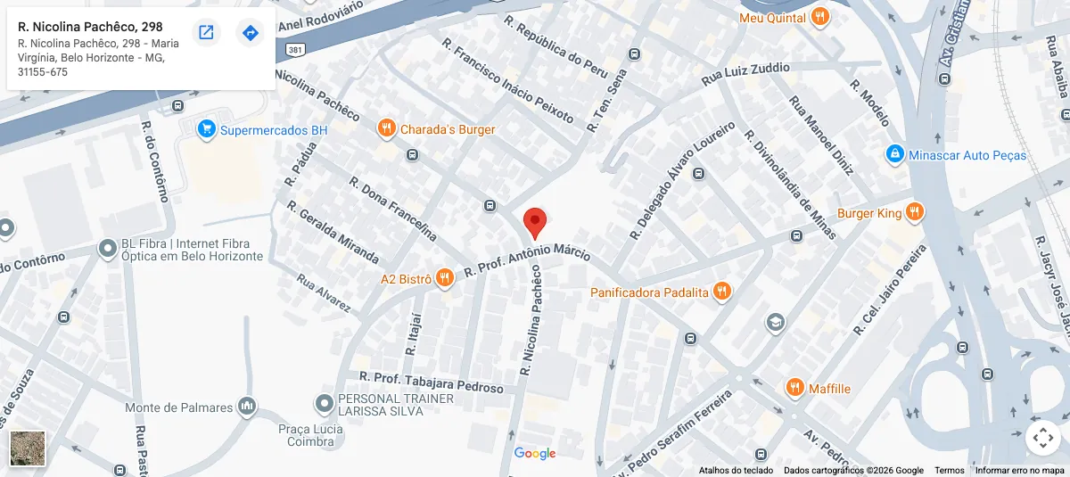 Mapa do Google: R. Nicolina Pachêco, 298, Palmares, Belo Horizonte